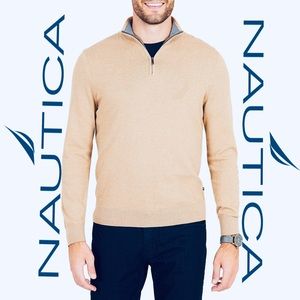 NWT NAUTICA Men’s XXL Tan Half Zip Pullover